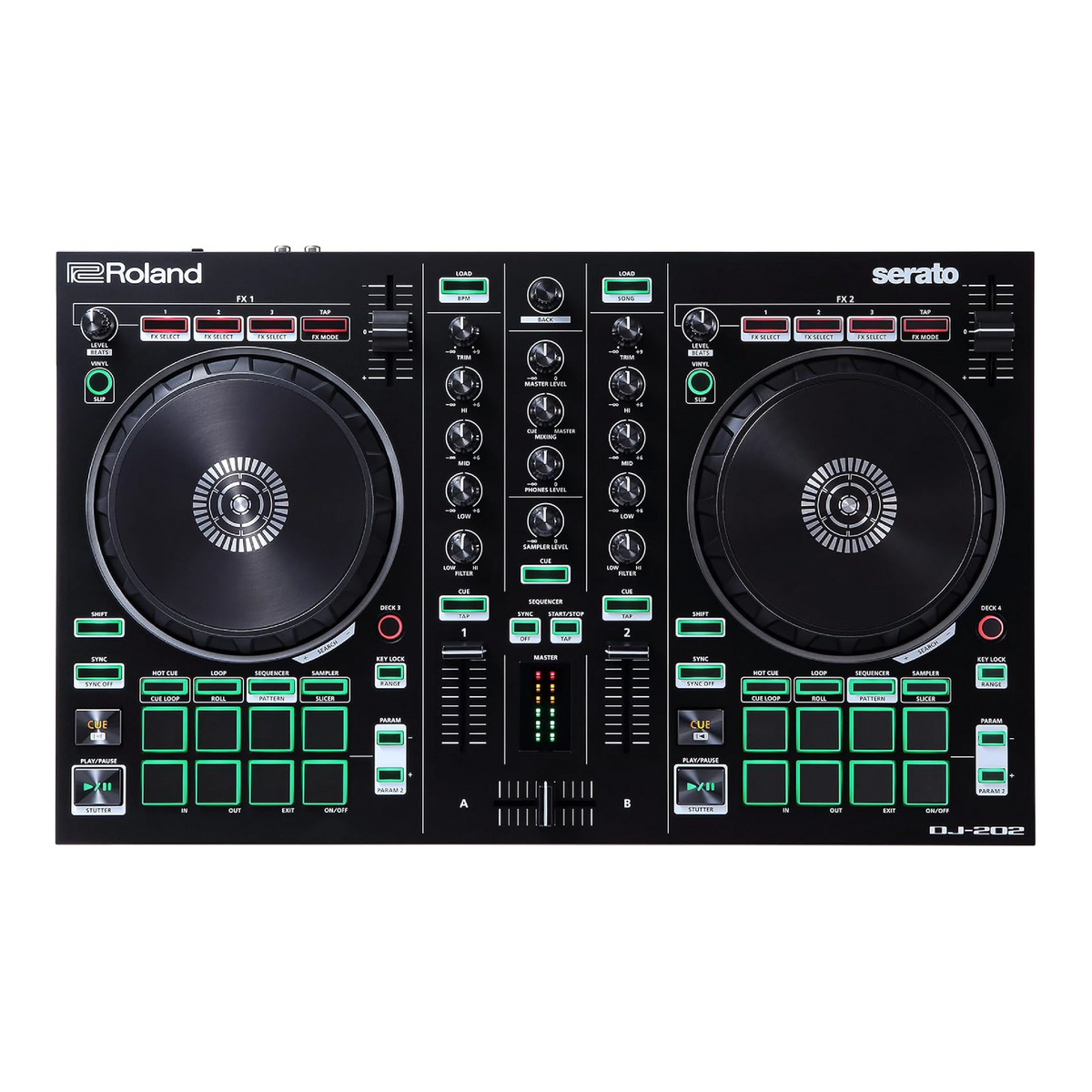 Roland Controlador Serato DJ-202 de 4 Decks con Caja de Ritmos