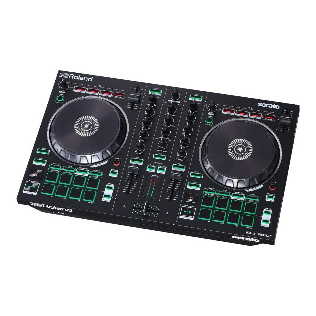 Roland Controlador Serato DJ-202 de 4 Decks con Caja de Ritmos