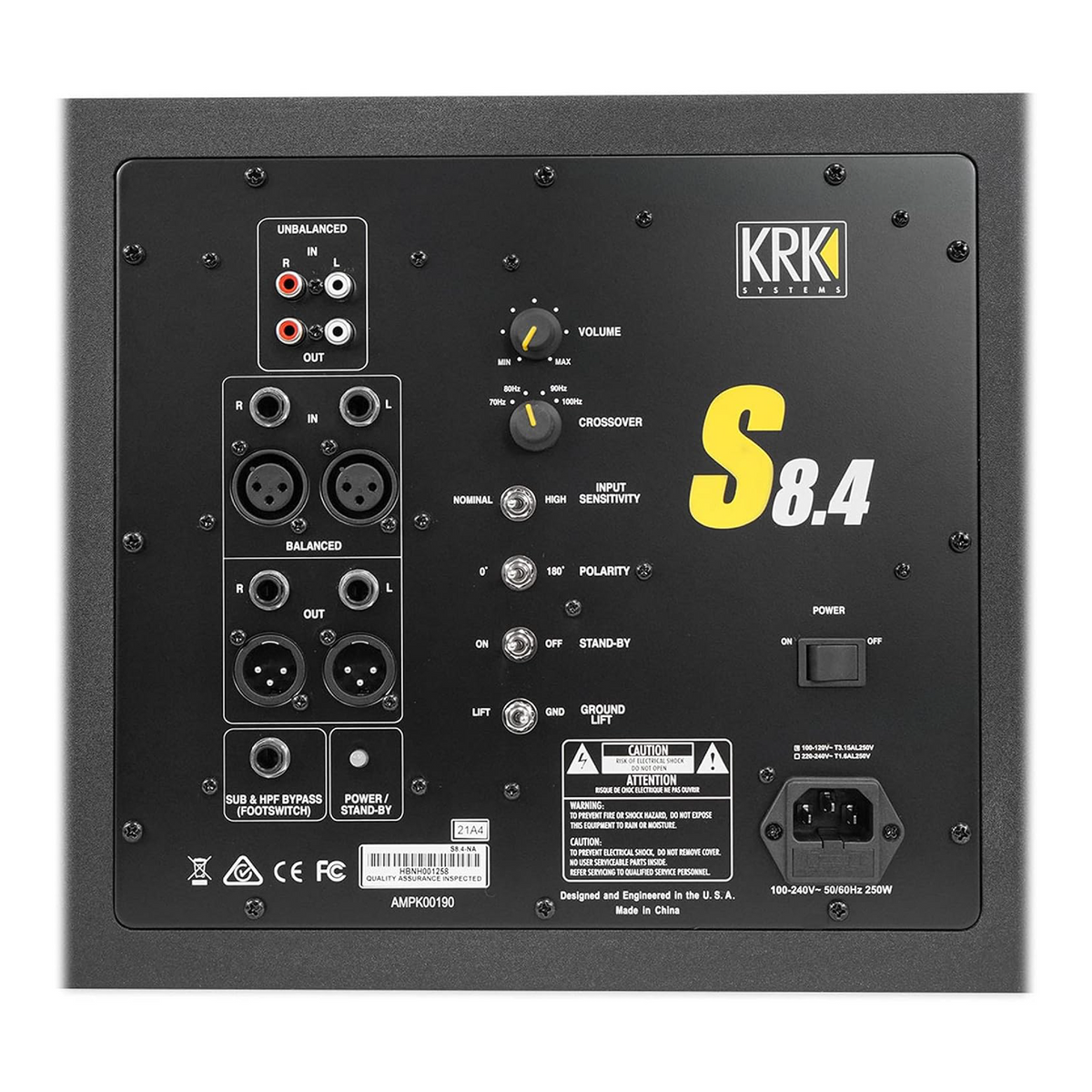 KRK Subwoofer de Estudio Activo S8.4 de 8 Pulgadas