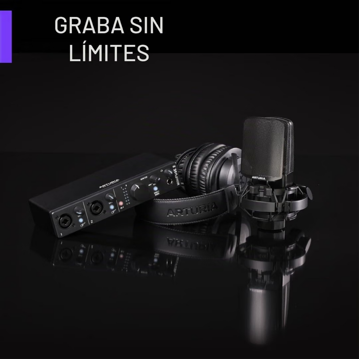 Arturia MiniFuse 2 Recording Pack, Color Negro